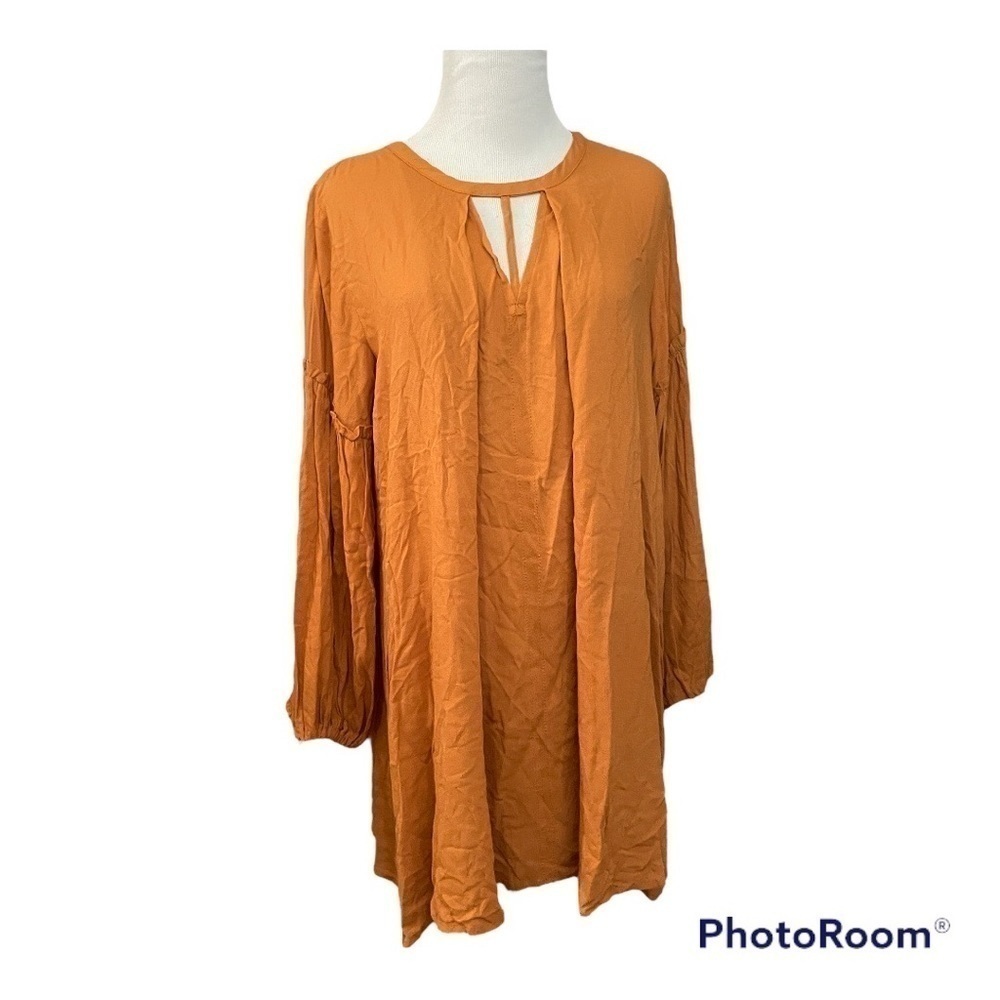 E2 moon witch clothing burnt orange lightweight sheer cover up dress